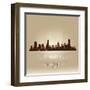 Melbourne Australia Skyline City Silhouette-Yurkaimmortal-Framed Art Print