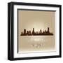 Melbourne Australia Skyline City Silhouette-Yurkaimmortal-Framed Art Print