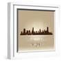 Melbourne Australia Skyline City Silhouette-Yurkaimmortal-Framed Art Print