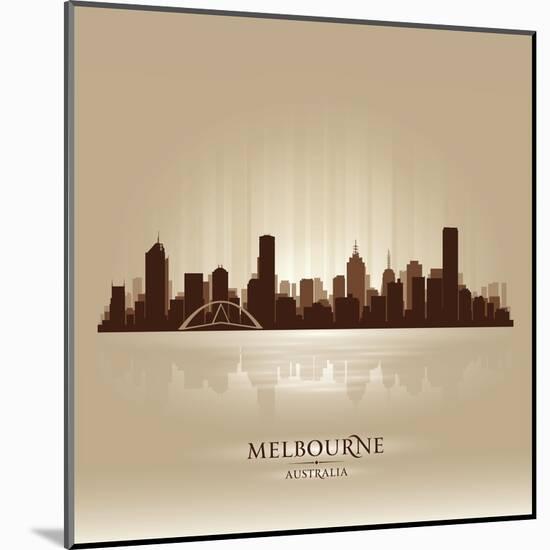 Melbourne Australia Skyline City Silhouette-Yurkaimmortal-Mounted Art Print