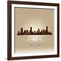 Melbourne Australia Skyline City Silhouette-Yurkaimmortal-Framed Art Print