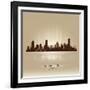 Melbourne Australia Skyline City Silhouette-Yurkaimmortal-Framed Art Print