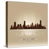 Melbourne Australia Skyline City Silhouette-Yurkaimmortal-Stretched Canvas