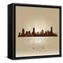 Melbourne Australia Skyline City Silhouette-Yurkaimmortal-Framed Stretched Canvas