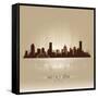 Melbourne Australia Skyline City Silhouette-Yurkaimmortal-Framed Stretched Canvas