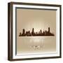 Melbourne Australia Skyline City Silhouette-Yurkaimmortal-Framed Art Print