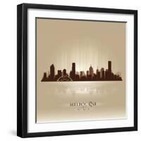 Melbourne Australia Skyline City Silhouette-Yurkaimmortal-Framed Art Print