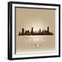 Melbourne Australia Skyline City Silhouette-Yurkaimmortal-Framed Art Print