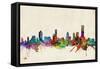 Melbourne Australia Skyline-Michael Tompsett-Framed Stretched Canvas