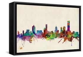 Melbourne Australia Skyline-Michael Tompsett-Framed Stretched Canvas