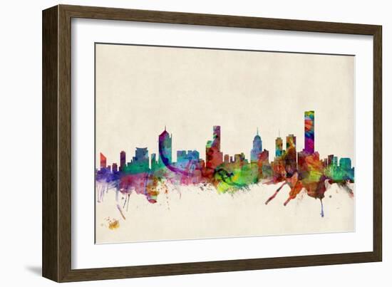 Melbourne Australia Skyline-Michael Tompsett-Framed Art Print