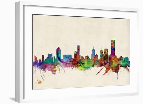 Melbourne Australia Skyline-Michael Tompsett-Framed Art Print