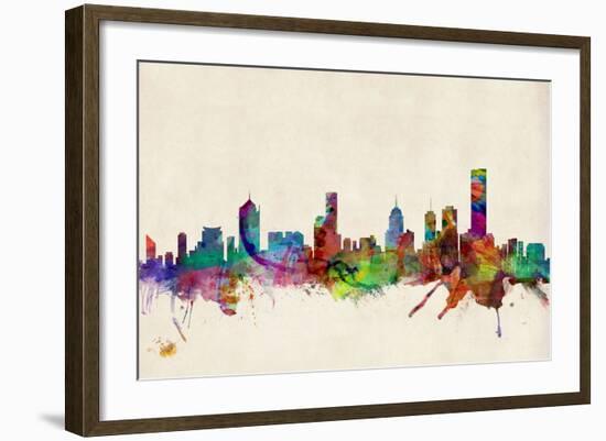 Melbourne Australia Skyline-Michael Tompsett-Framed Art Print