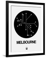 Melbourne Black Subway Map-NaxArt-Framed Art Print