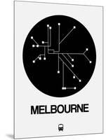 Melbourne Black Subway Map-NaxArt-Mounted Art Print