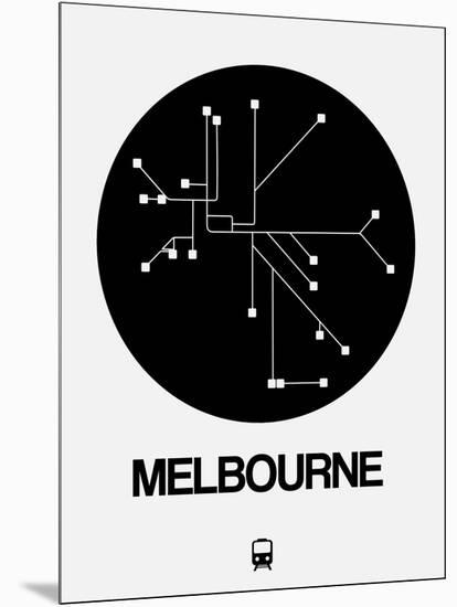 Melbourne Black Subway Map-NaxArt-Mounted Art Print