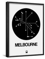 Melbourne Black Subway Map-NaxArt-Framed Art Print