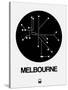 Melbourne Black Subway Map-NaxArt-Stretched Canvas