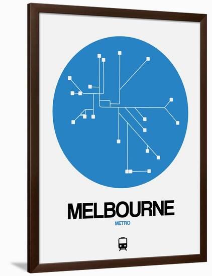 Melbourne Blue Subway Map-NaxArt-Framed Art Print