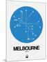 Melbourne Blue Subway Map-NaxArt-Mounted Art Print