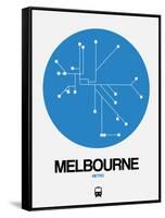 Melbourne Blue Subway Map-NaxArt-Framed Stretched Canvas