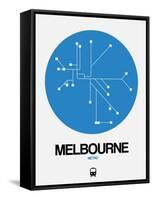 Melbourne Blue Subway Map-NaxArt-Framed Stretched Canvas