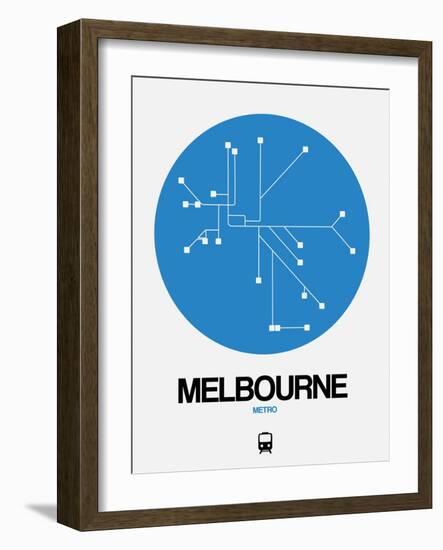 Melbourne Blue Subway Map-NaxArt-Framed Art Print