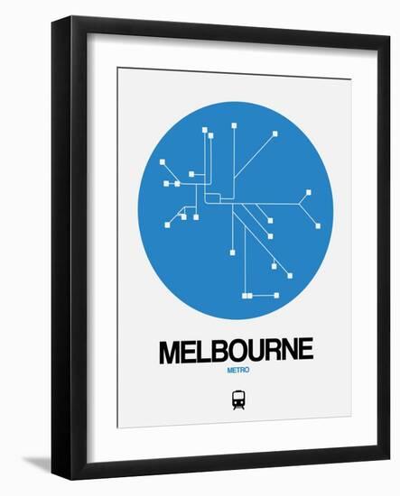 Melbourne Blue Subway Map-NaxArt-Framed Art Print
