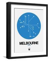 Melbourne Blue Subway Map-NaxArt-Framed Art Print