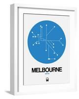 Melbourne Blue Subway Map-NaxArt-Framed Art Print