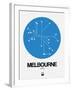 Melbourne Blue Subway Map-NaxArt-Framed Art Print