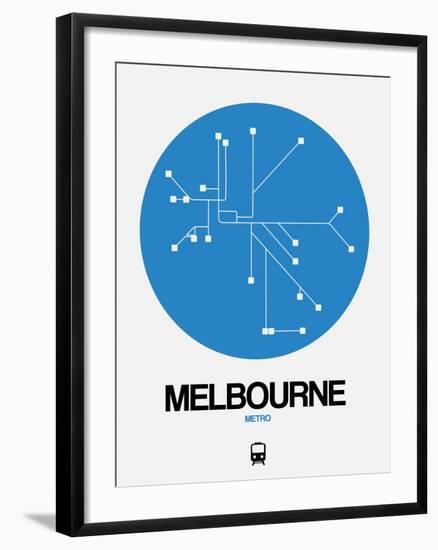 Melbourne Blue Subway Map-NaxArt-Framed Art Print