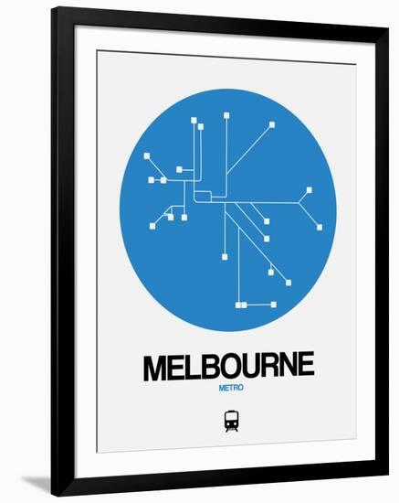 Melbourne Blue Subway Map-NaxArt-Framed Art Print