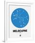 Melbourne Blue Subway Map-NaxArt-Framed Art Print