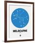 Melbourne Blue Subway Map-NaxArt-Framed Art Print