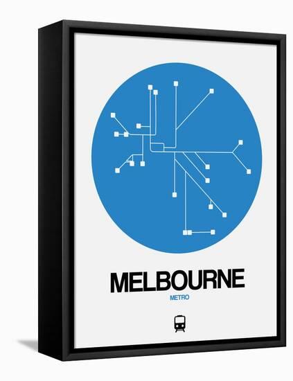 Melbourne Blue Subway Map-NaxArt-Framed Stretched Canvas