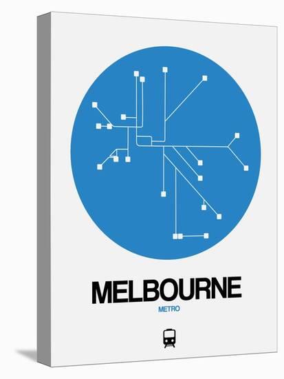 Melbourne Blue Subway Map-NaxArt-Stretched Canvas