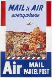 Air Mail Parcel Post Poster-Melbourne Brindle-Framed Stretched Canvas