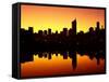 Melbourne CBD and Telstra Dome at Dawn, Victoria, Australia-David Wall-Framed Stretched Canvas