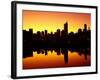 Melbourne CBD and Telstra Dome at Dawn, Victoria, Australia-David Wall-Framed Photographic Print