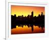 Melbourne CBD and Telstra Dome at Dawn, Victoria, Australia-David Wall-Framed Photographic Print