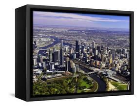 Melbourne CBD and Yarra River, Victoria, Australia-David Wall-Framed Stretched Canvas