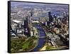 Melbourne CBD and Yarra River, Victoria, Australia-David Wall-Framed Stretched Canvas