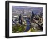 Melbourne CBD and Yarra River, Victoria, Australia-David Wall-Framed Premium Photographic Print