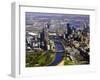 Melbourne CBD and Yarra River, Victoria, Australia-David Wall-Framed Premium Photographic Print