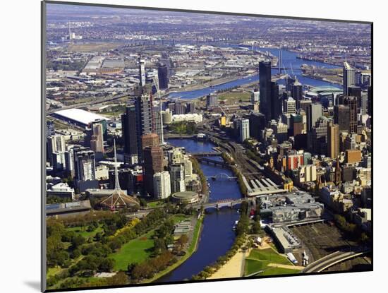 Melbourne CBD and Yarra River, Victoria, Australia-David Wall-Mounted Premium Photographic Print