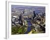 Melbourne CBD and Yarra River, Victoria, Australia-David Wall-Framed Photographic Print