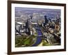 Melbourne CBD and Yarra River, Victoria, Australia-David Wall-Framed Photographic Print