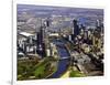 Melbourne CBD and Yarra River, Victoria, Australia-David Wall-Framed Photographic Print