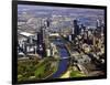 Melbourne CBD and Yarra River, Victoria, Australia-David Wall-Framed Photographic Print